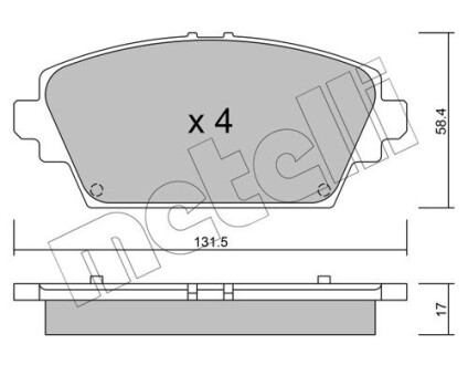 Комплект тормозных колодок (дисковых).) Metelli 22-0464-0