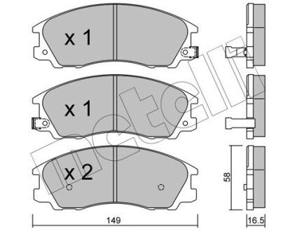 Комплект тормозных колодок (дисковых).) Metelli 22-0506-0