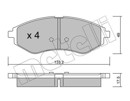 Комплект тормозных колодок (дисковых).) Metelli 22-0508-0