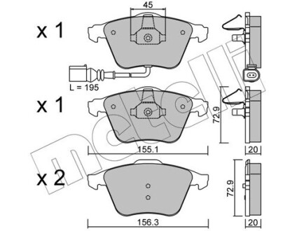 Комплект тормозных колодок (дисковых).) Metelli 22-0549-4