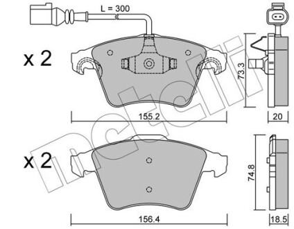 Комплект тормозных колодок (дисковых).) Metelli 22-0552-2