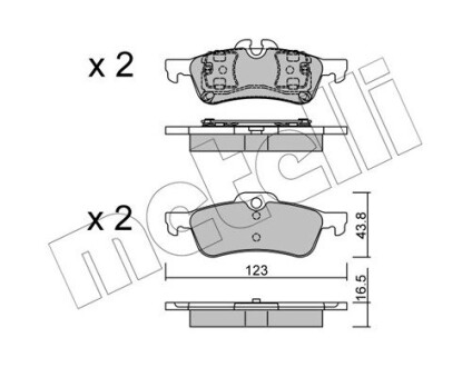 Комплект тормозных колодок (дисковых).) Metelli 22-0556-0