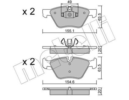 Комплект тормозных колодок (дисковых).) Metelli 22-0557-5