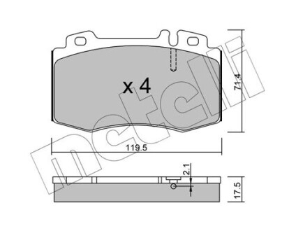 Комплект тормозных колодок (дисковых).) Metelli 22-0563-0