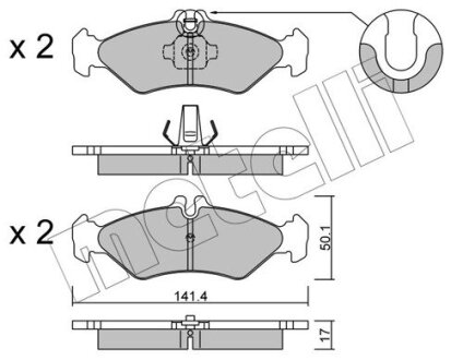 Комплект тормозных колодок (дисковых).) Metelli 22-0571-0