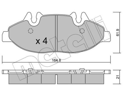 Комплект гальмівних колодок (дискових) Metelli 22-0575-0 (фото 1)