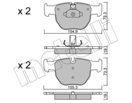 Комплект тормозных колодок (дисковых).) Metelli 22-0598-0