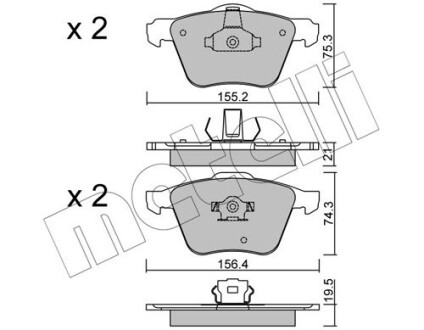 Комплект тормозных колодок (дисковых).) Metelli 22-0599-0