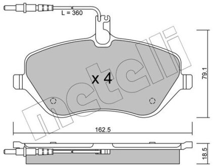 Комплект тормозных колодок (дисковых).) Metelli 22-0601-0