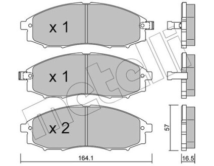 Комплект тормозных колодок (дисковых).) Metelli 22-0611-0