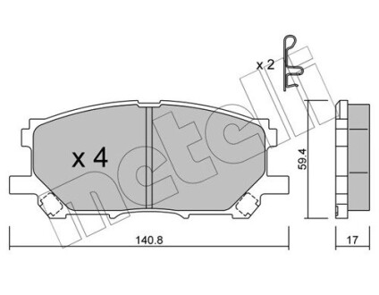 Комплект тормозных колодок (дисковых).) Metelli 22-0618-0