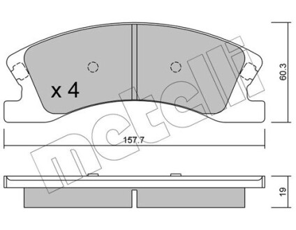 Комплект тормозных колодок (дисковых).) Metelli 22-0626-0