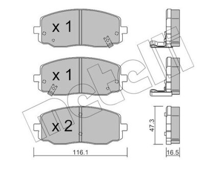 Комплект тормозных колодок (дисковых).) Metelli 22-0629-0