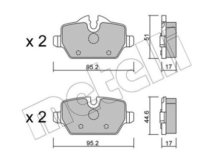 Комплект тормозных колодок (дисковых).) Metelli 22-0641-0