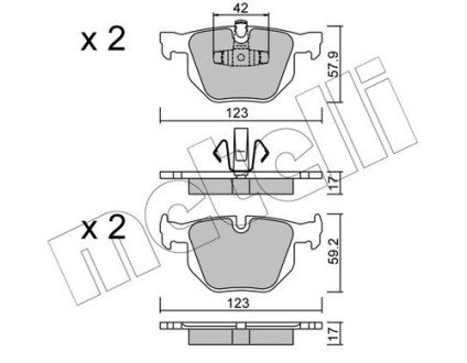 Комплект гальмівних колодок (дискових) Metelli 22-0643-0 (фото 1)