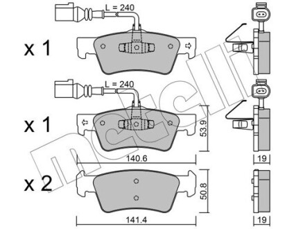 Комплект тормозных колодок (дисковых).) Metelli 22-0661-0