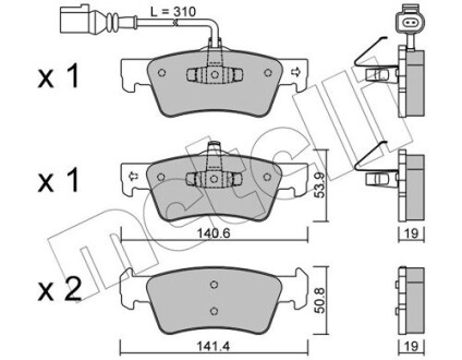 Комплект тормозных колодок (дисковых).) Metelli 22-0661-1