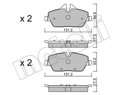 Комплект гальмівних колодок (дискових) Metelli 22-0664-0