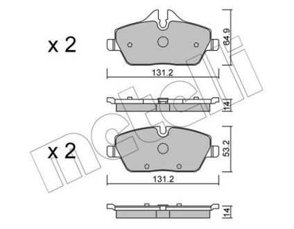 Комплект гальмівних колодок (дискових) Metelli 22-0664-2