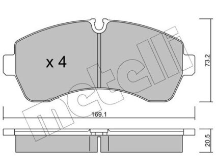 Комплект гальмівних колодок (дискових) Metelli 22-0673-0