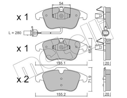 Комплект гальмівних колодок (дискових) Metelli 22-0675-2 (фото 1)