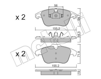 Комплект тормозных колодок (дисковых).) Metelli 22-0675-3