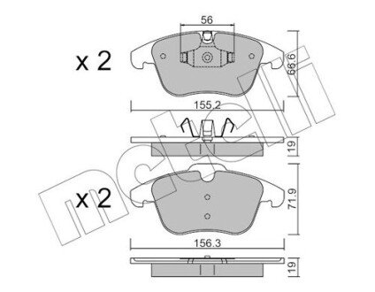 Комплект тормозных колодок (дисковых).) Metelli 22-0675-4