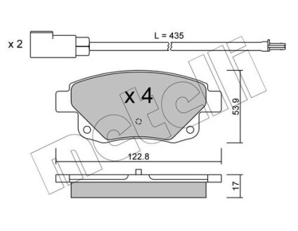 Комплект гальмівних колодок (дискових) Metelli 22-0681-0