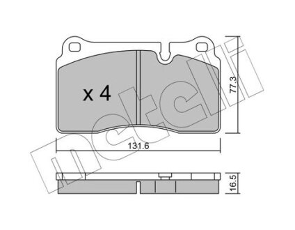 Комплект тормозных колодок (дисковых).) Metelli 22-0695-0