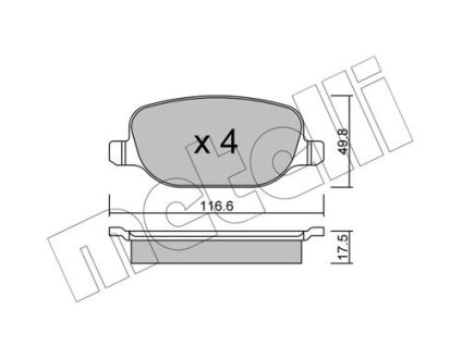 Комплект тормозных колодок (дисковых).) Metelli 22-0704-0