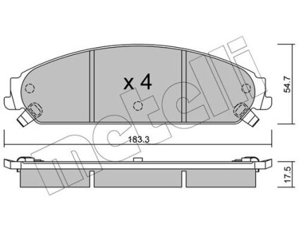 Комплект гальмівних колодок (дискових) Metelli 22-0717-0