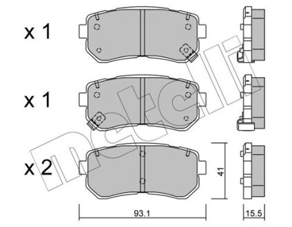 Комплект тормозных колодок (дисковых).) Metelli 22-0725-0