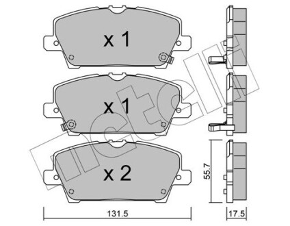 Комплект тормозных колодок (дисковых).) Metelli 22-0728-0