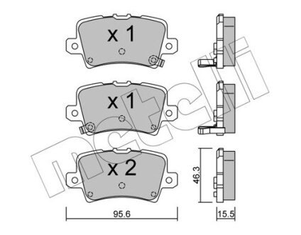 Комплект гальмівних колодок (дискових) Metelli 22-0729-0