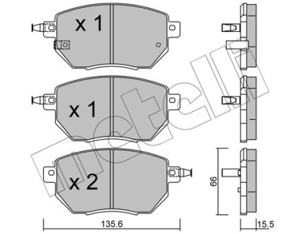 Комплект гальмівних колодок (дискових) Metelli 22-0741-0