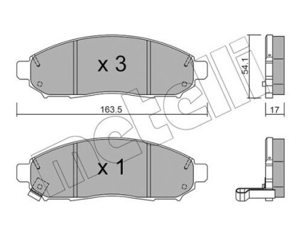 Комплект тормозных колодок (дисковых).) Metelli 22-0743-0