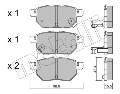 Комплект тормозных колодок (дисковых).) Metelli 22-0746-0