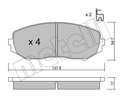 Комплект гальмівних колодок (дискових) Metelli 22-0766-0