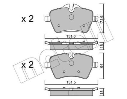 Комплект тормозных колодок (дисковых).) Metelli 22-0768-0