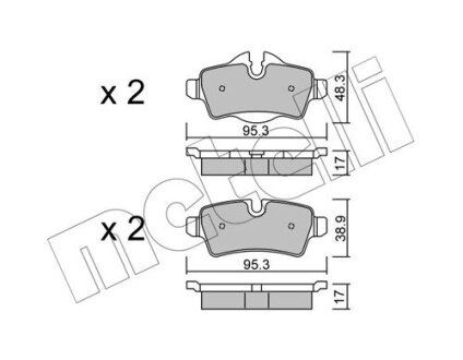 Комплект гальмівних колодок (дискових) Metelli 22-0769-0 (фото 1)