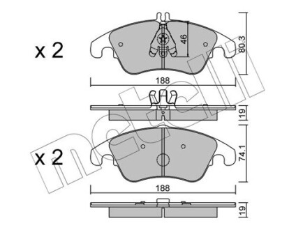 Комплект тормозных колодок (дисковых).) Metelli 22-0775-2