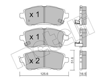 Комплект тормозных колодок (дисковых).) Metelli 22-0793-1