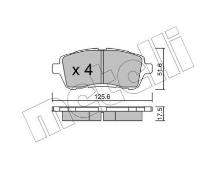 Комплект гальмівних колодок (дискових) Metelli 22-0793-2