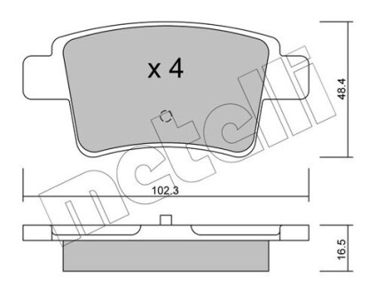 Комплект гальмівних колодок (дискових) Metelli 22-0801-0 (фото 1)