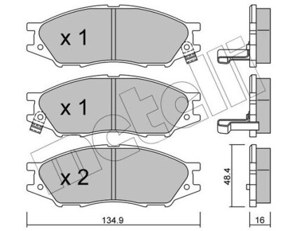 Комплект тормозных колодок (дисковых).) Metelli 22-0810-0