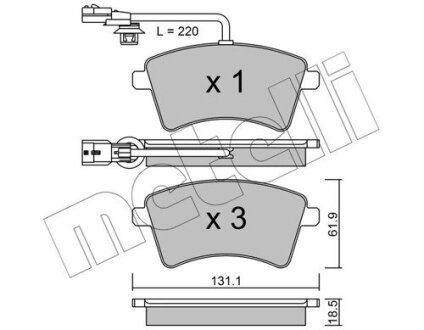 Комплект тормозных колодок (дисковых).) Metelli 22-0812-1