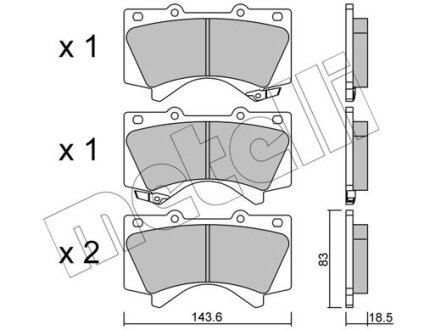 Комплект тормозных колодок (дисковых).) Metelli 22-0821-0