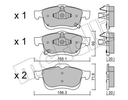 Комплект тормозных колодок (дисковых).) Metelli 22-0824-2 (фото 1)