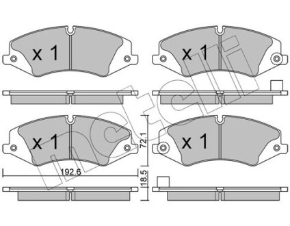 Комплект тормозных колодок (дисковых).) Metelli 22-0836-6