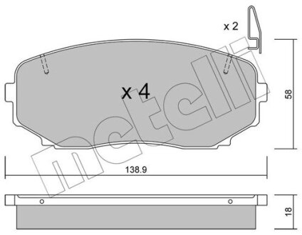 Комплект тормозных колодок (дисковых).) Metelli 22-0872-0